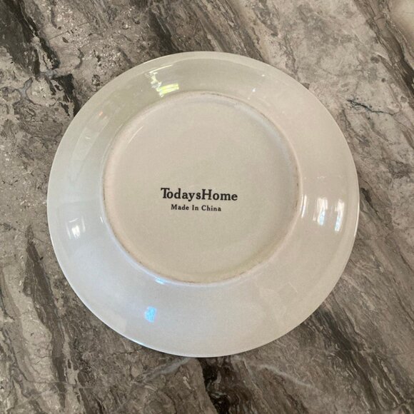 Todays Home Navy Blue Rimmed Small Plates 7" Used - Picture 3 of 4